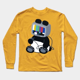 TV Head Panda by Yuuki G Long Sleeve T-Shirt